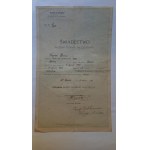 Certificate of examination for journeyman Bochnia 1912.