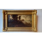 Landscape with crosses Author not identified miniature circa 1900.