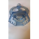 Art Deco Walther & Sohne blue glass candle holder circa 1930.