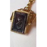 Devise moving seal gold onyx carnelian 19th century.