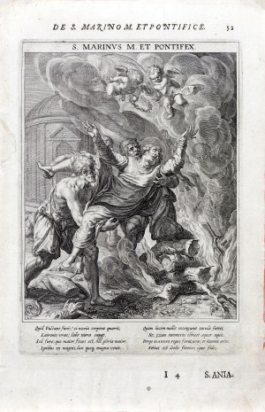 Raphael Sadeler (1560-1632), S. Marinus Et Pontifex, z: „Bavaria sancta” autorstwa Matthäusa Radera (1561-1634), wyd. Monachium, 1615 r.