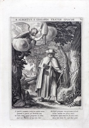 Raphael Sadeler (1560-1632), Bł. Albertus, z: „Bavaria sancta” autorstwa Matthäusa Radera (1561-1634), wyd. Monachium, po 1615 r.
