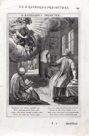 Raphael Sadeler (1560-1632), Bł. Rathard, z: „Bavaria sancta” autorstwa Matthäusa Radera (1561-1634), wyd. Monachium, 1615 r.