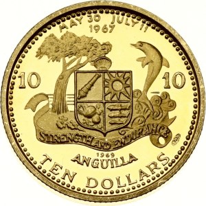 Anguilla 10 Dollars 1969 Caribbean Sealife