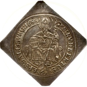 Austria Salzburg ⅙ Klippe Taler 1688 NGC AU 53