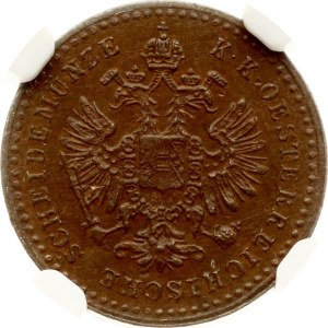 Austria 5/10 Kreuzer 1863 B NGC AU 58 BN