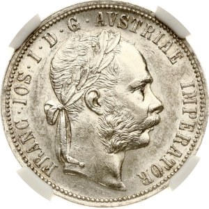 Austria 1 Florin 1888 NGC AU 58