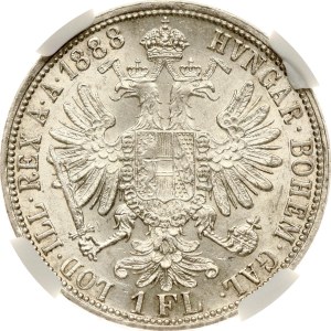 Austria 1 Florin 1888 NGC AU 58