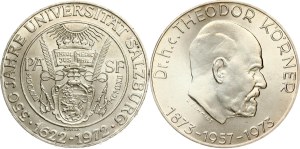 Austria 50 Schilling 1972 & 1973 Lot of 2 coins
