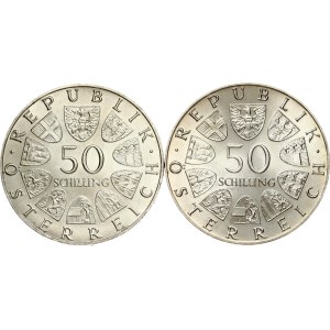 Austria 50 Schilling 1972 & 1973 Lot of 2 coins