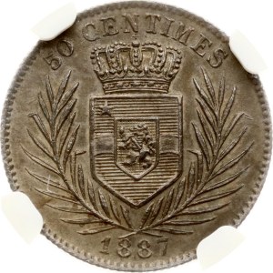 Belgian Congo 50 Centimes 1887 NGC MS 62