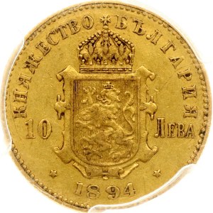 Bulgaria 10 Leva 1894 КБ PCGS AU 50