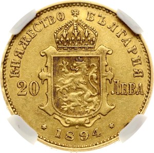 Bulgaria 20 Leva 1894 КБ NGC AU 58