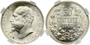 Bulgaria 50 Stotinki 1913 NGC MS 62