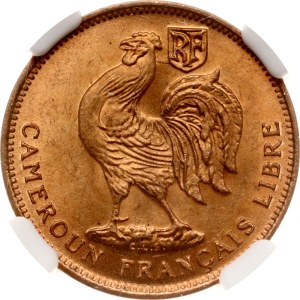 Cameroon French Cameroon 50 Centimes 1943 SA 'LIBRE' NGC MS 64 RD