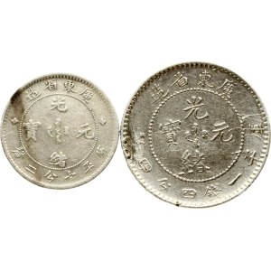 China Kwangtung 10 & 20 Fen ND (1890-1908) Lot of 2 coins