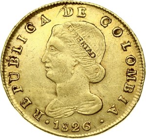 Colombia 8 Escudos 1826 JF