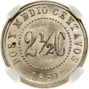 Colombia 2½ Centavos 1881 NGC MS 64