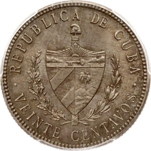 Cuba 20 Centavos 1920 PCGS MS 62