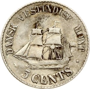 Danish West Indies 5 Cents 1859