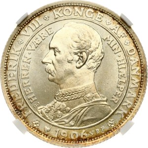Denmark 2 Kroner 1906 VBP GJ Death of Christian IX NGC MS 65