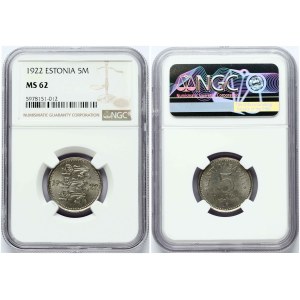 Estonia 5 Marka 1922 NGC MS 62