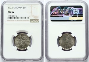 Estonia 5 Marka 1922 NGC MS 62