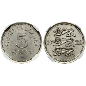 Estonia 5 Marka 1922 NGC MS 62