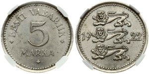 Estonia 5 Marka 1922 NGC MS 62