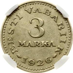 Estonia 3 Marka 1926 NGC AU DETAILS