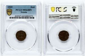 Estonia 1 Sent 1929 PCGS MS 64 BN