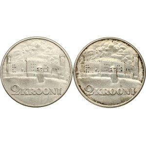 Estonia 2 Krooni 1930 Toompea Fortress Lot of 2 coins