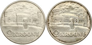 Estonia 2 Krooni 1930 Toompea Fortress Lot of 2 coins