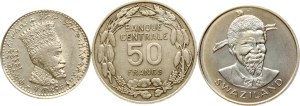 Ethiopia 50 Matonas 1923 (1931) with Coins of Different Countries Lot of 3 coins