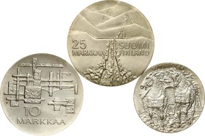 Finland 10 - 50 Markkaa 1967-1981 Lot of 3 coins