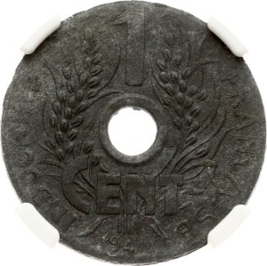 French Indochina 1 Cent 1941 NGC MS 63