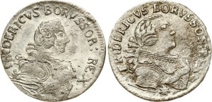Germany Prussia 6 Groscher 1753 E & 1754 E Lot of 2 coins