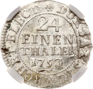 Germany Saxony 1/24 Taler 1753 FWoF NGC MS 61