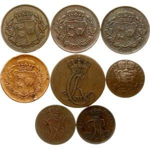 Germany 1½ Pfennig - 1 Sechsling 1755-1865 Lot of 8 coins