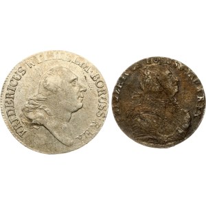 Germany Prussia 6 Groscher 1756 E & 4 Groschen 1797 A Lot of 2 coins