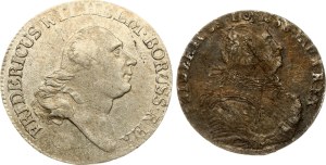 Germany Prussia 6 Groscher 1756 E & 4 Groschen 1797 A Lot of 2 coins
