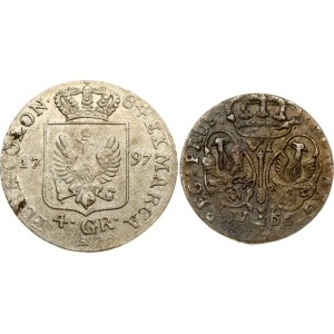 Germany Prussia 6 Groscher 1756 E & 4 Groschen 1797 A Lot of 2 coins