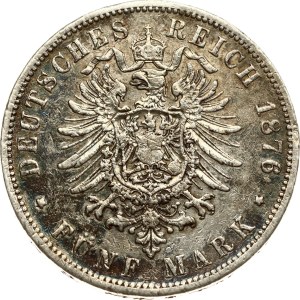Germany Prussia 5 Mark 1876 B