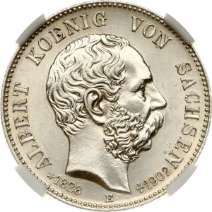 Germany Saxony 2 Mark 1902 E Death NGC MS 62