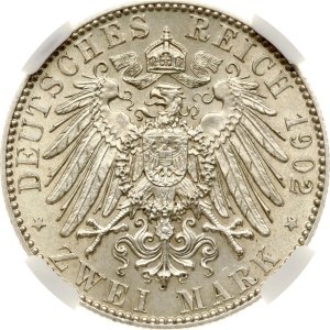 Germany Saxony 2 Mark 1902 E Death NGC MS 62
