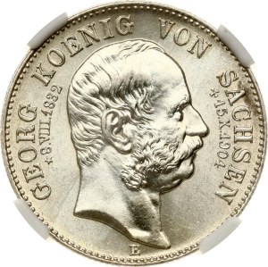 Germany Saxony 2 Mark 1904 E Death NGC MS 62