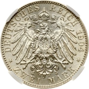 Germany Saxony 2 Mark 1904 E Death NGC MS 62