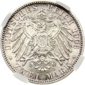 Germany Baden 2 Mark 1906 Golden Wedding NGC MS 64