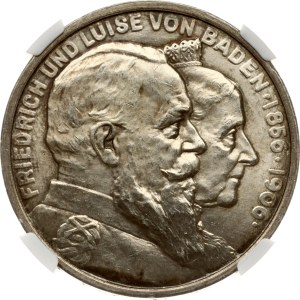 Germania Baden 5 marchi 1906 nozze d'oro NGC MS 64