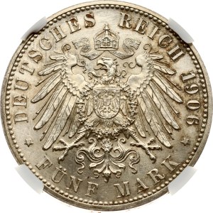 Germania Baden 5 marchi 1906 nozze d'oro NGC MS 64